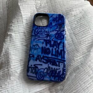 blue graffiti iphone 13 case